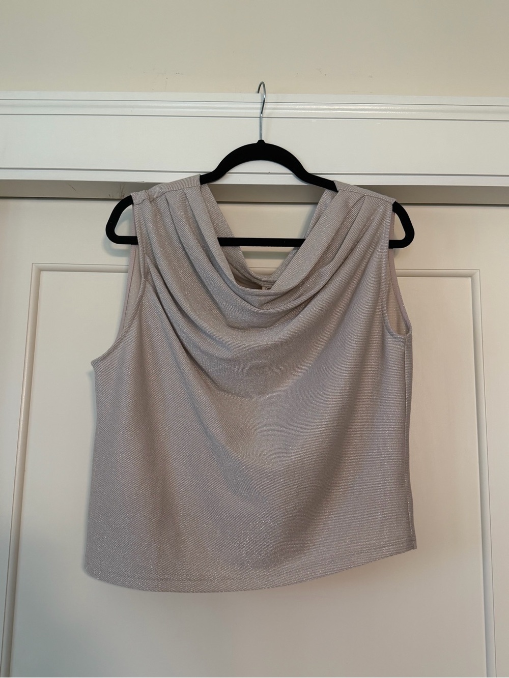 Anthropologie Dolan Left Coast Champagne Metallic Cowl Neck Tank Top L NWT - Picture 5 of 6
